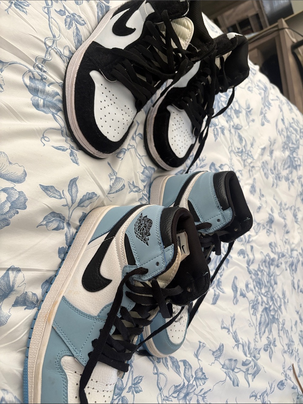 2 pairs of Nike Air Inspired Women’s High-Top Sneakers in Black & Light Blue